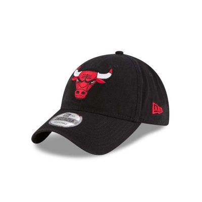 Black Chicago Bulls Hat - New Era NBA Core Classic 9TWENTY Adjustable Caps USA9736015